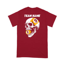 Load image into Gallery viewer, Funny Skull 9 Ball Billiard T-Shirt Custom Billiard Shirt For Team Pool Player, Billiard Gifts TDM3897