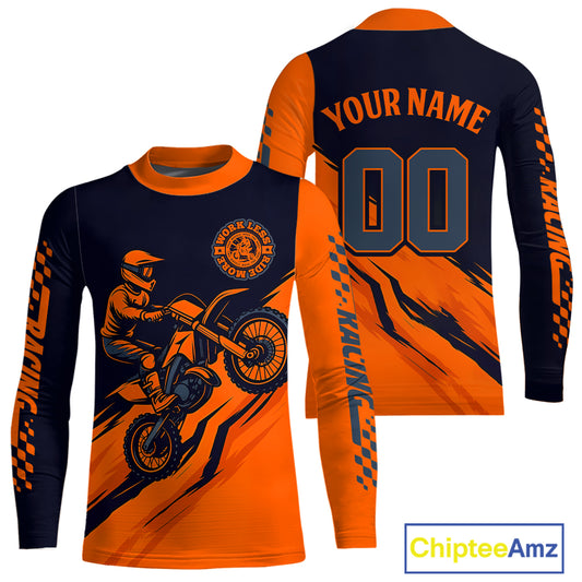 Orange Motocross Jersey Custom for Men Women Kid Dirt Bike Shirts Motorcycle Shirt XM434