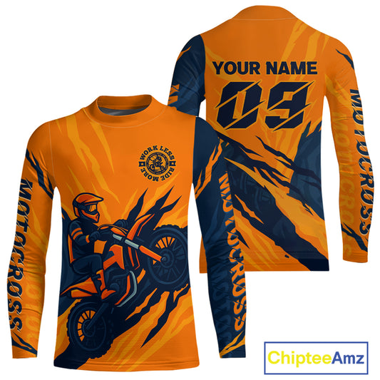 Orange Motocross Jersey Custom for Men Women Kid Dirt Bike Motorcycle Racing Shirt XM449