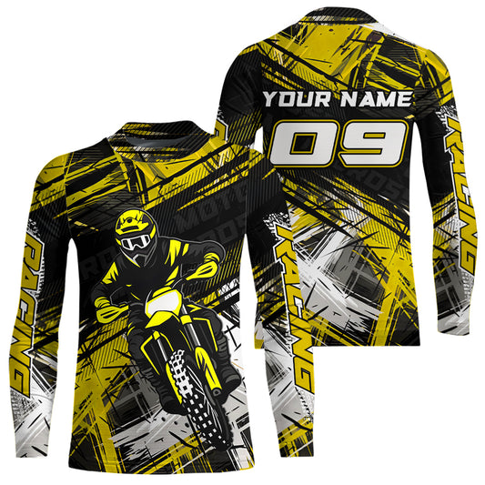Yellow Motocross Jersey for Men Kids Women Custom Dirt Bike Shirts Motorcycle Shirt XM496
