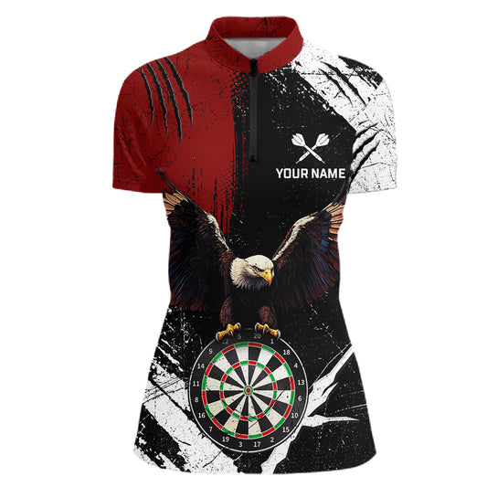 Custom Red Eagle Dart Shirt for Women Dartboard Shirt Dart Jerseys Gift for Team Polo &1/4 Zip NNT110