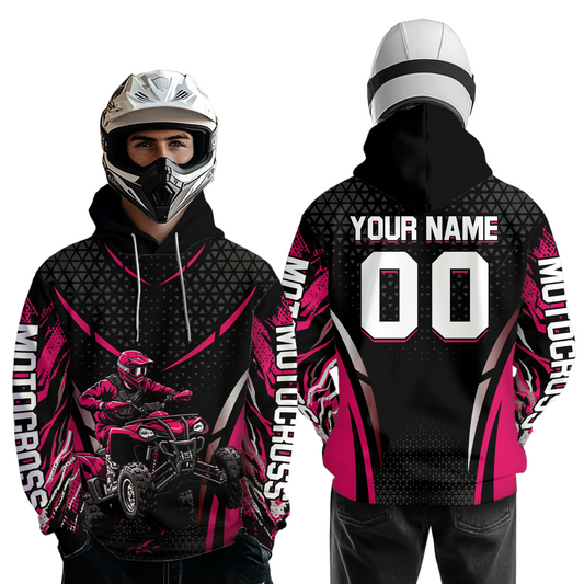 Personalized Pink ATV Motocross Hoodie Jersey Off-Road Hoodie Shirt for Kid Men Women HOT41