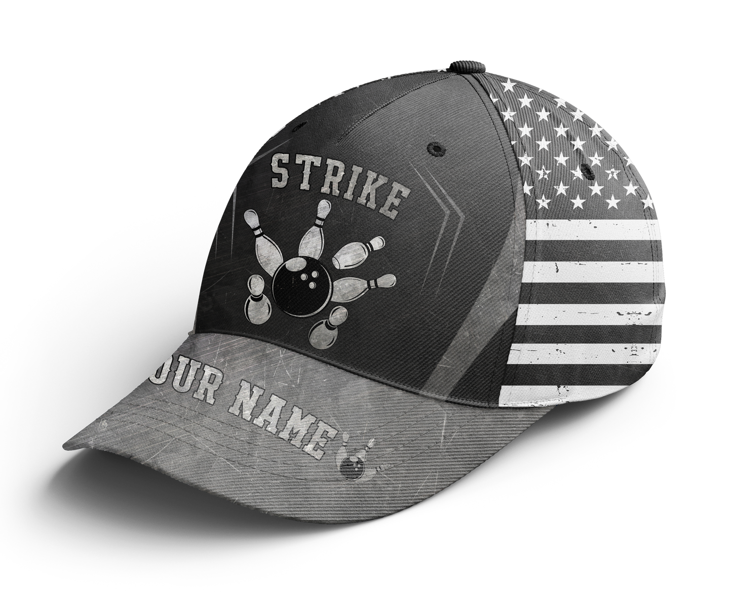 Patriotic Bowling Hat Personalized Strike Bowling Cap for Team Gift For Bowlers BDT429