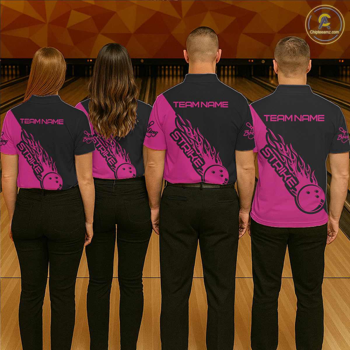 Custom Bowling Shirts For Men And Women, Bowling Team Shirts Bowling Strike | Pink IPHW4290