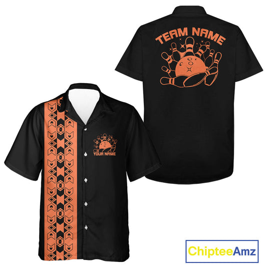 Custom Vintage Tribal Bowling Shirt For Men And Women, Bowling Team Button Up Shirt IPHW10063