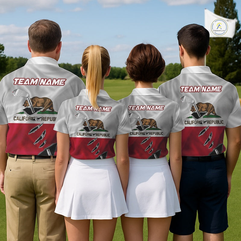Custom California State Flag Golf Club Golf Team Shirt For Men, Golfer Outfits IPHW10581