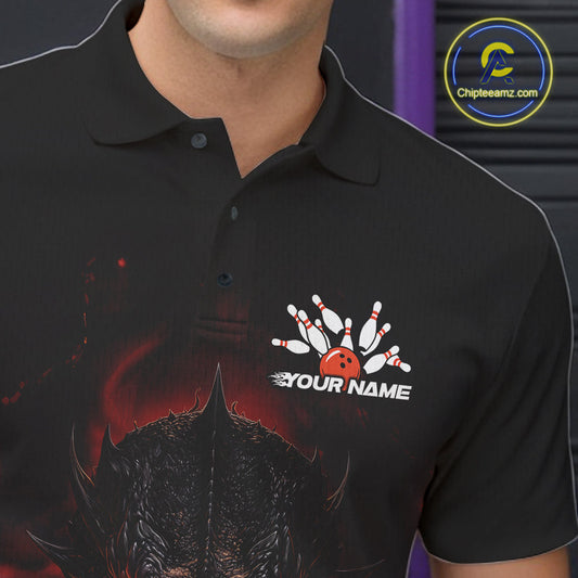 Custom Dragon Bowling Team Men Polo Shirt, Dragon Bowling Jersey Bowlers Outfit IPHW10271