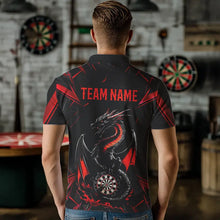 Load image into Gallery viewer, Custom Black And Red Dragon Dart Polo Shirts For Men, Dart Jerseys Dart Tournament Shirt IPHW8709