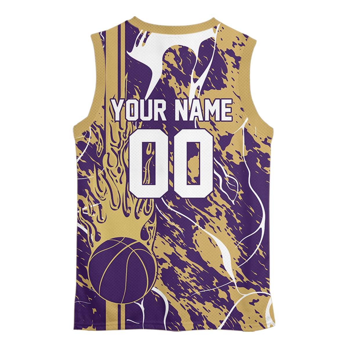 Custom Purple And Sand Flame Basketball Jerseys With Name And Number, Basketball Team Uniform IPHW10524