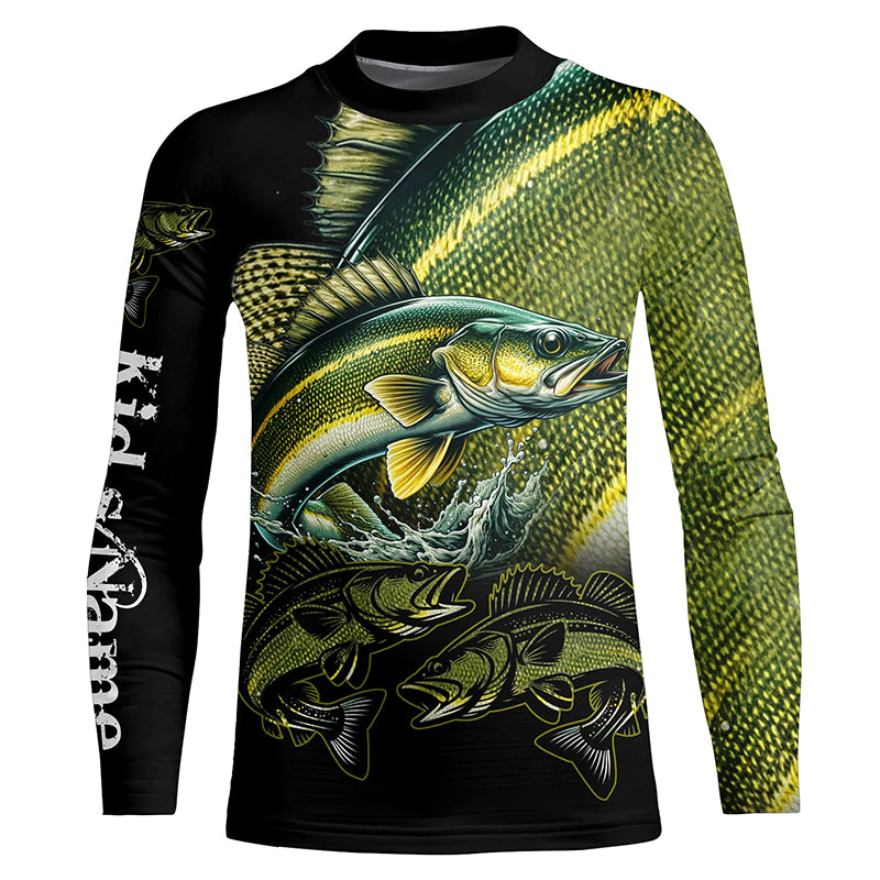 Walleye Fishing Customize Name UV protection long sleeves fishing shirts, gifts for fishing lovers NQS1788