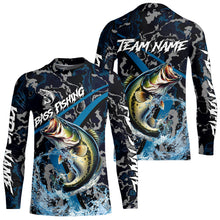 Load image into Gallery viewer, Custom Largemouth Bass Fishing Camo Long Sleeve Fishing Shirts, Personalized Bass Fishing Team Jerseys NQS9677