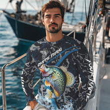 Load image into Gallery viewer, Custom Crappie Fishing Camo Long Sleeve Fishing Shirts, Personalized Crappie Fishing Team Jerseys NQS9678