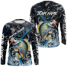 Load image into Gallery viewer, Custom Crappie Fishing Camo Long Sleeve Fishing Shirts, Personalized Crappie Fishing Team Jerseys NQS9678