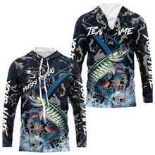 Load image into Gallery viewer, Custom Musky Fishing Camo Long Sleeve Fishing Shirts, Personalized Muskie Fishing Team Jerseys NQS9702