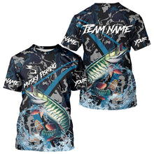 Load image into Gallery viewer, Custom Musky Fishing Camo Long Sleeve Fishing Shirts, Personalized Muskie Fishing Team Jerseys NQS9702
