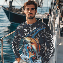 Load image into Gallery viewer, Custom Redfish Fishing Camo Long Sleeve Fishing Shirts, Personalized Red Drum Fishing Team Jerseys NQS9703