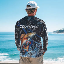 Load image into Gallery viewer, Custom Redfish Fishing Camo Long Sleeve Fishing Shirts, Personalized Red Drum Fishing Team Jerseys NQS9703