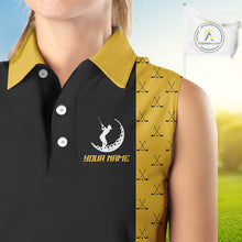 Load image into Gallery viewer, Funny Golf beer Women Sleeveless Polo shirt custom Weekend forecast golfing with a chance of drinking NQS10302