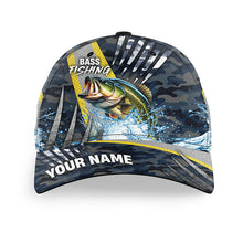Load image into Gallery viewer, Largemouth Bass fishing camo Custom Bass fishing hat Unisex Fishing Baseball Angler hat cap NQS10186