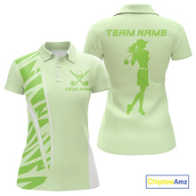 Load image into Gallery viewer, Green matching golf polo shirts for couples custom couples golf outfits, Gift for golf lovers NQS10849