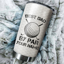Load image into Gallery viewer, Best Dad By Par Black American Flag Custom Tumbler Cup personalized father's day golf gifts for dad NQS9868