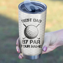 Load image into Gallery viewer, Best Dad By Par Black American Flag Custom Tumbler Cup personalized father's day golf gifts for dad NQS9868