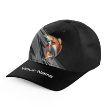 Load image into Gallery viewer, Personalized Black camo Redfish Fishing baseball cap, Red Drum fishing hats for men, women NQS10142