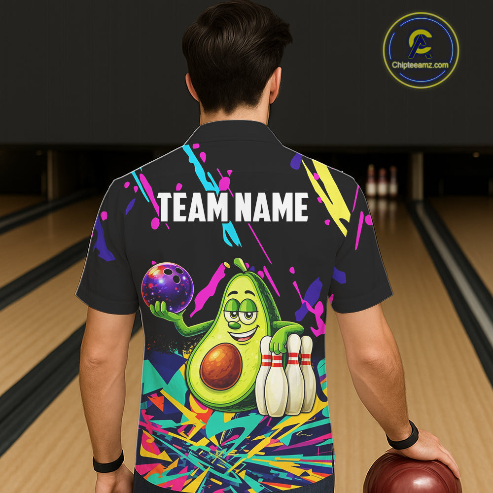 Colorful bowling jerseys funny avocado Bowling Hawaiian Shirt Custom Bowling Team shirt for bowlers NQS11520