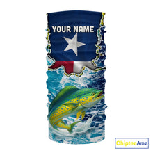 Load image into Gallery viewer, Texas Mahi Mahi Fishing blue ocean camo custom Mahi Mahi long sleeves performance fishing shirts NQS10000