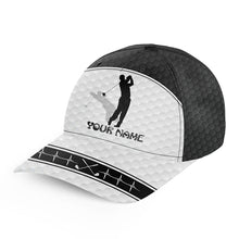Load image into Gallery viewer, Golfer hat custom name golf heartbeat black & white golf hats Unisex Baseball mens golf hats NQS7549