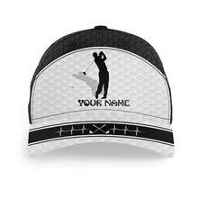 Load image into Gallery viewer, Golfer hat custom name golf heartbeat black & white golf hats Unisex Baseball mens golf hats NQS7549