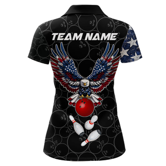 American Flag Eagle Bowling shirts for Women Custom patriotic team bowling jerseys, gift for bowlers NQS11406