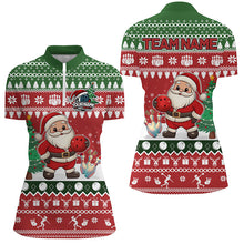 Load image into Gallery viewer, Funny ugly Christmas Santa Bowling Shirts For Women Custom Team Name Bowling Jerseys Xmas Outfit NQS8893