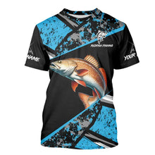 Load image into Gallery viewer, Redfish Drum fishing Blue camo Long Sleeve Performance Fishing Shirt custom Redfish fishing jerseys NQS9348