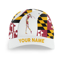 Load image into Gallery viewer, Girls golf hat for women custom name Maryland flag patriot baseball women's golf cap NQS7468