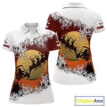 Load image into Gallery viewer, Christmas Golf Polo Shirts For Women Custom Ladies Golf Outfit, Christmas Golf Gifts NQS10926