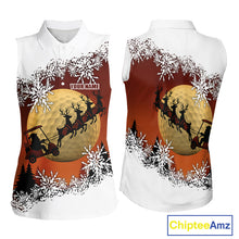 Load image into Gallery viewer, Christmas Sleeveless Golf Polo Shirts For Women Custom Ladies Golf Outfit, Christmas Golf Gifts NQS10926