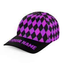 Load image into Gallery viewer, Multicolor argyle pattern custom name golf sun hats, unique golf gifts for golfers NQS9865