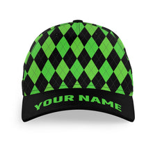 Load image into Gallery viewer, Multicolor argyle pattern custom name golf sun hats, unique golf gifts for golfers NQS9865