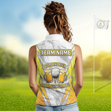 Load image into Gallery viewer, Golf and beer That's why I'm here Funny Women sleeveless polo shirt Custom Team Golf shirt for ladies NQS10133