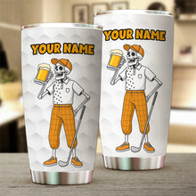 Load image into Gallery viewer, 1PC Funny Skull White Golf Beer Tumbler Custom Stainless Steel Tumbler Cup - personalized golf gifts NQS9881