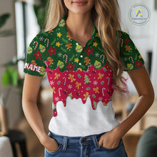 Load image into Gallery viewer, Funny Christmas pattern Golf Polo Shirts For Women custom Christmas golf gifts ladies golf outfit NQS10866