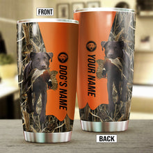 Load image into Gallery viewer, Chocolate Labrador Retriever Birds & Deer shed Hunting Dog Custom name Stainless Steel Tumbler Cup FSD4286