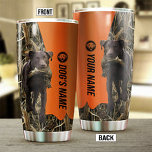 Load image into Gallery viewer, Chocolate Labrador Retriever Birds & Deer shed Hunting Dog Custom name Stainless Steel Tumbler Cup FSD4286