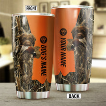 Load image into Gallery viewer, Wirehaired Pointing Griffon Birds & Deer shed Hunting Dog Custom name Stainless Steel Tumbler Cup FSD4288