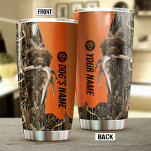 Load image into Gallery viewer, Wirehaired Pointing Griffon Birds & Deer shed Hunting Dog Custom name Stainless Steel Tumbler Cup FSD4288