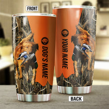 Load image into Gallery viewer, Red Golden Retriever Birds & Deer shed Hunting Dog Custom name Stainless Steel Tumbler Cup FSD4293