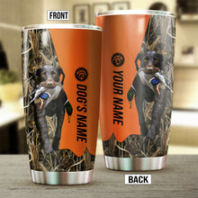 Load image into Gallery viewer, German Wirehaired Pointers Birds & Deer shed Hunting Dog Custom name Stainless Steel Tumbler Cup FSD4294