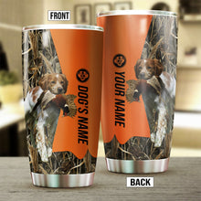 Load image into Gallery viewer, Brittany Birds & Deer shed Hunting Dog Custom name Stainless Steel Tumbler Cup FSD4295