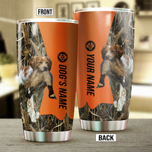 Load image into Gallery viewer, Brittany Birds & Deer shed Hunting Dog Custom name Stainless Steel Tumbler Cup FSD4295